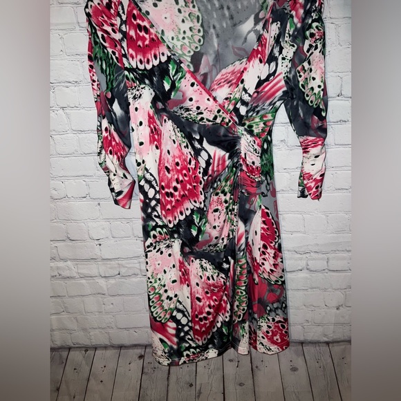 Madison Paige black, pink & red floral dress size L - Picture 8 of 12